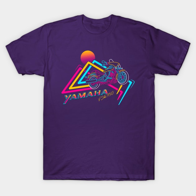 80s Neon Yamaha Motorcycle T-Shirt by Evan Ayres